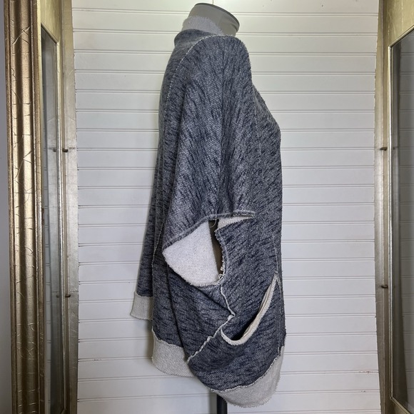 Soft Surroundings Women's S/M Blue Gray Open Front Knit Cardigan Vest Pockets - Picture 2 of 7